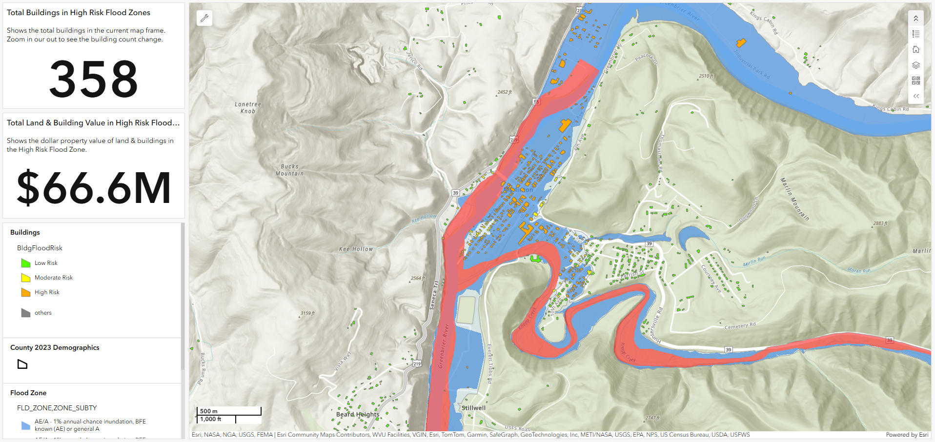 Pocahontas County, WV Flood Risk Map